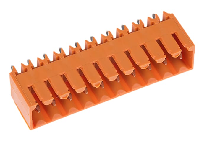 Weidmuller, 3.5mm Pitch, OMNIMATE SL, 10 Way, , Pluggable Terminal Block, Header, Through Hole, Solder Termination,