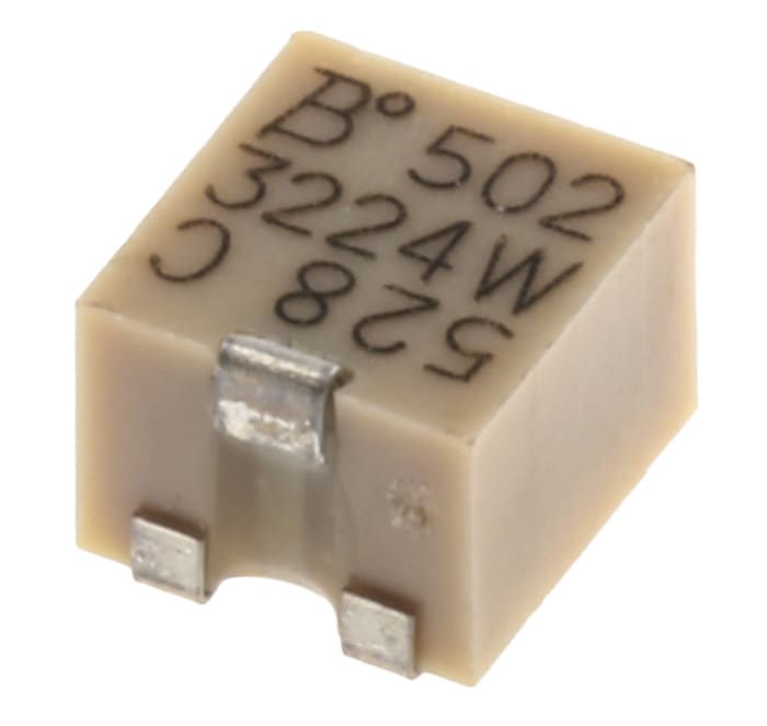 5kΩ, SMD Trimmer Potentiometer 0.25W Top Adjust Bourns, 3224