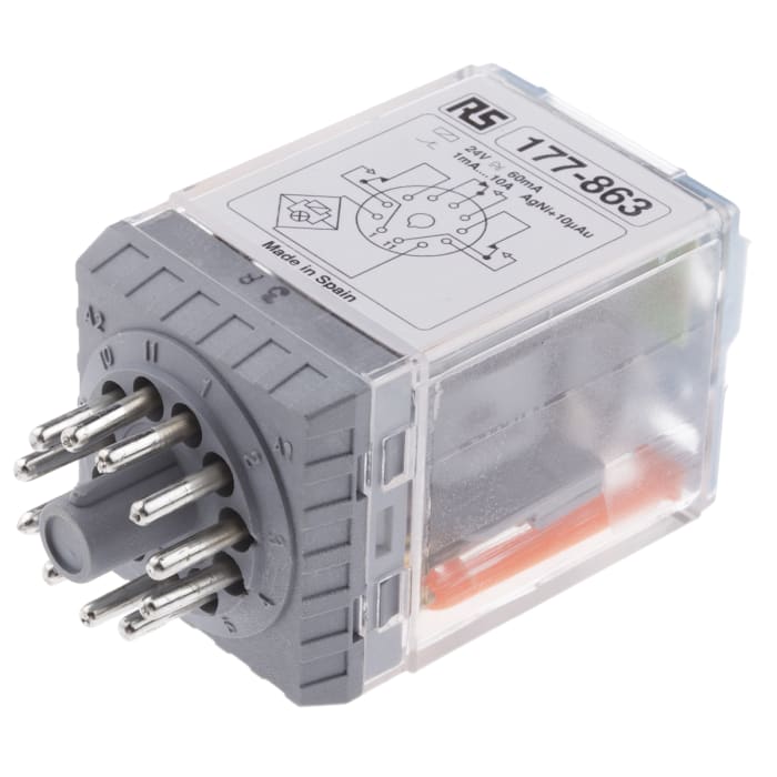 Releco PCB Mount Power Relay, 24V ac/dc Coil, 10A Switching Current, 3PDT