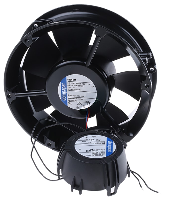 ebm-papst AC 6200 N Series Axial Fan, 85 → 265 V ac, AC Operation, 350m³/h, 14W, 172 x 52mm