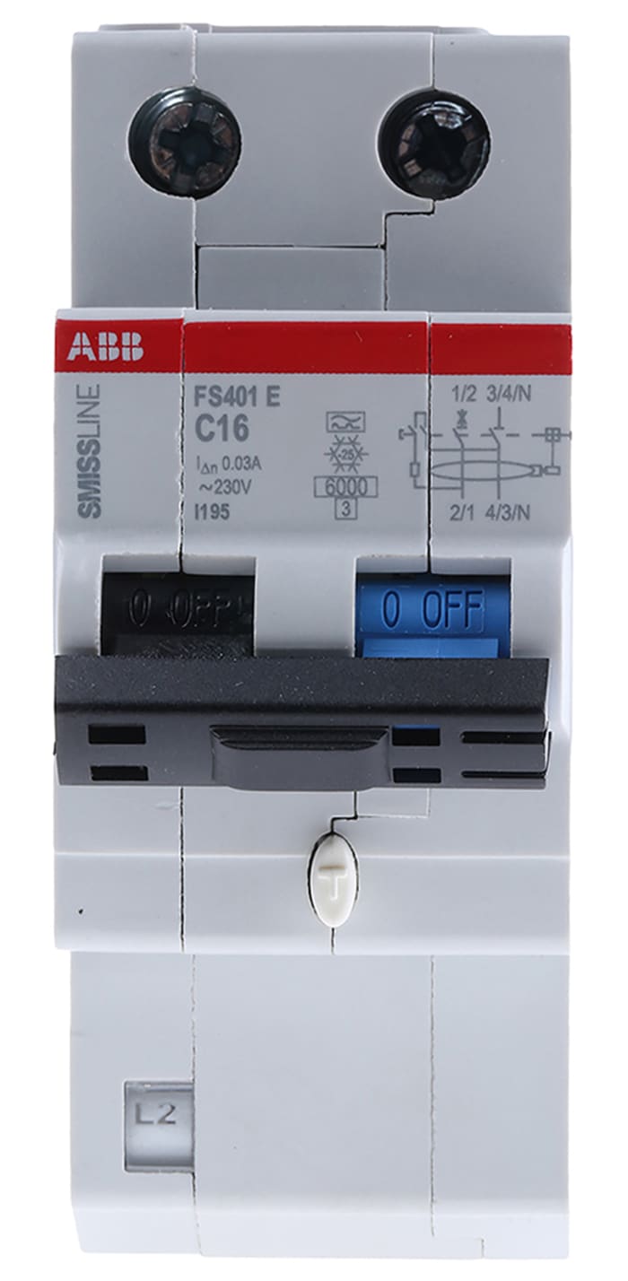 2CCL562111E0164 - FS401E-C16/0.03 ABB | ABB FS401 RCCB, 16A, 1P+N Pole ...
