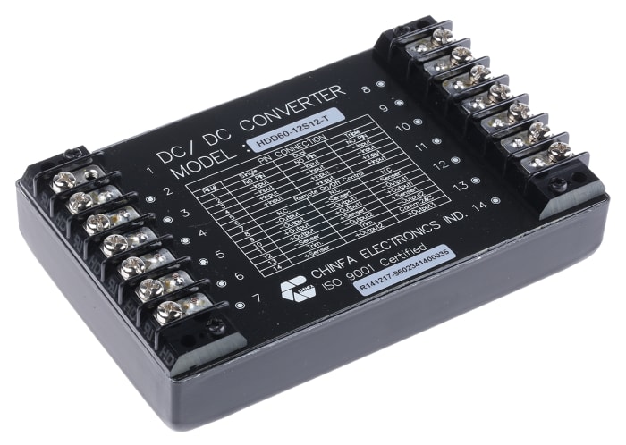 Convertidor dc - dc aislado 60W, Salida 12V dc, 5A