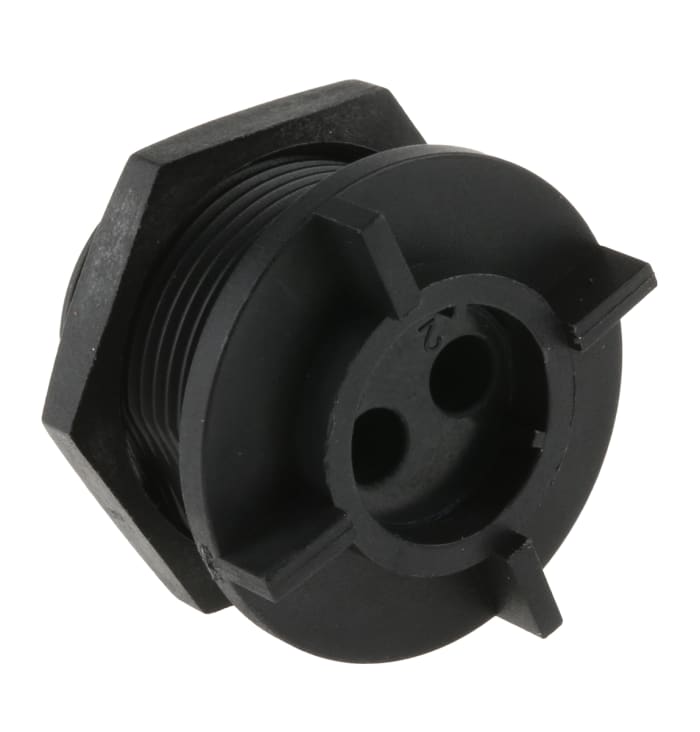 Conector circular Bulgin macho serie Buccaneer 400 de 2 vías macho, tamaño carcasa 19, Montaje trasero, IP68, IP69K