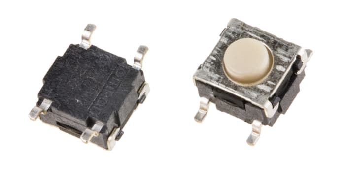Omron Cream Button Tactile Switch, SPST 50 mA @ 24 V dc 0.55mm