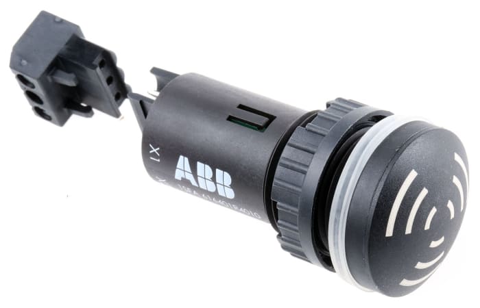 Black Panel Mount Buzzer, 24 V ac/dc, 90dB at 1 Metre