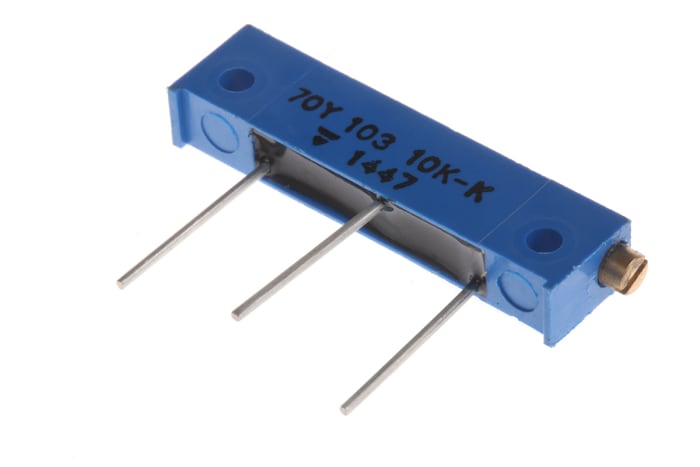 10kΩ, Through Hole Trimmer Potentiometer 1W Side Adjust Vishay, 70Y