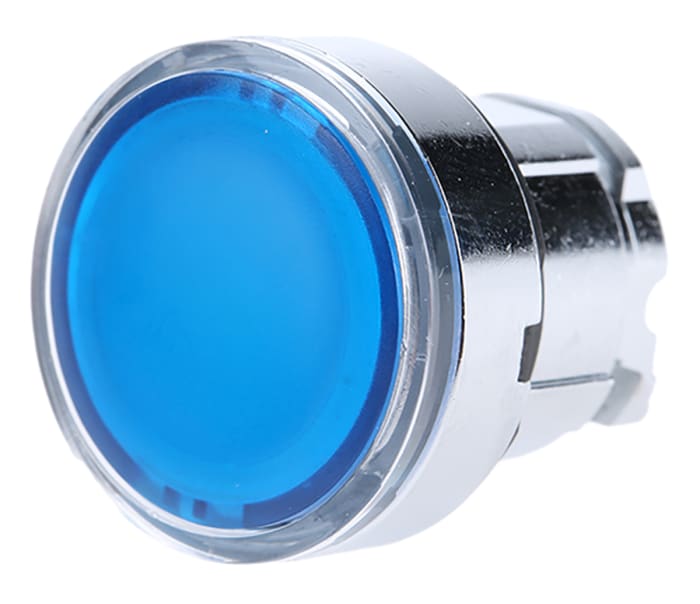 Tête de bouton poussoir Schneider Electric, Harmony XB4 Bleu, Ø découpe 22mm, Retour par ressort