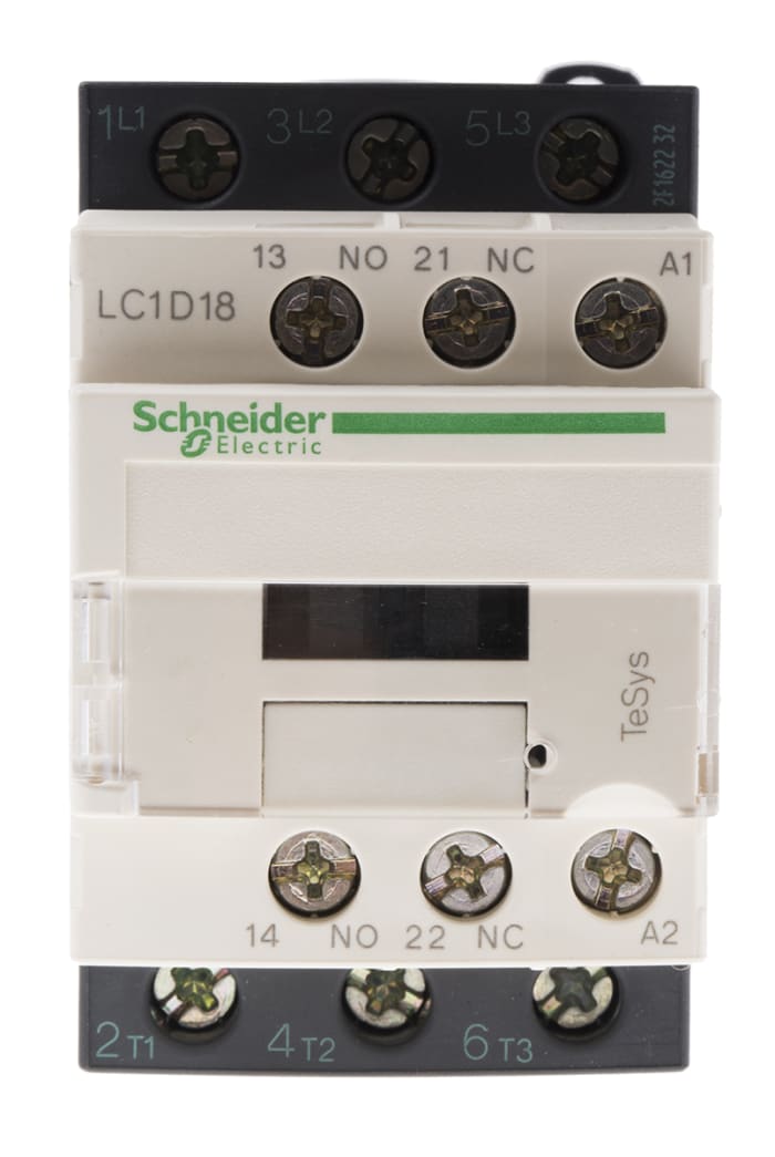 Banzai convertible motor LC1D18N7 Schneider Electric | Schneider Electric TeSys D LC1D Series  Contactor, 400 V ac Coil, 3-Pole, 18 A, 7.5 kW, 3NO, 690 V ac | 187-762 |  RS Components
