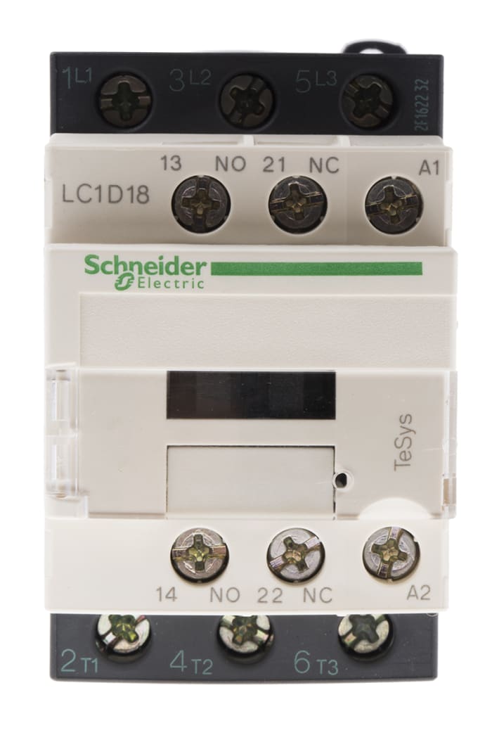 Schneider Electric TeSys D LC1D Contactor, 400 V ac Coil, 3-Pole, 18 A, 7.5 kW, 3NO, 690 V ac