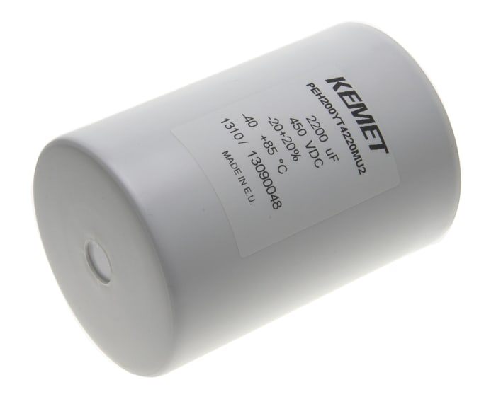 KEMET 2200μF Aluminium Electrolytic Capacitor 450V dc, Screw Terminal - PEH200YT4220MU2