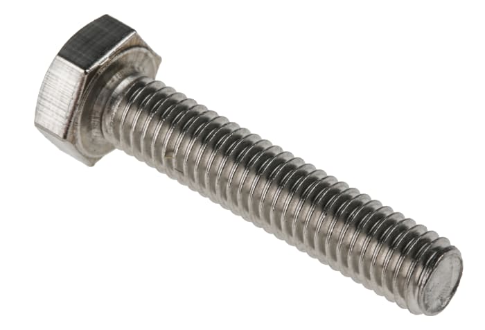 RS PRO Plain Stainless Steel, Hex Bolt, M6 x 30mm