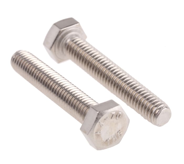 RS PRO Stainless Steel, Hex Bolt, M6 x 35mm