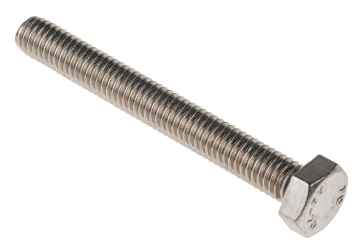 RS PRO Stainless Steel, Hex Bolt, M6 x 50mm