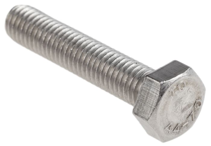 RS PRO Stainless Steel, Hex Bolt, M8 x 40.0mm