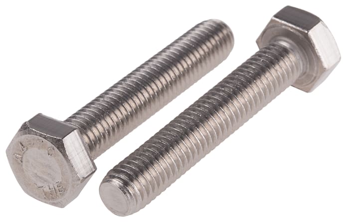 RS PRO Stainless Steel Hex, Hex Bolt, M8 x 45mm