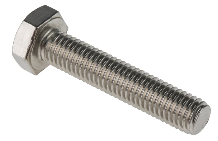 RS PRO Stainless Steel, Hex Bolt, M10 x 50mm