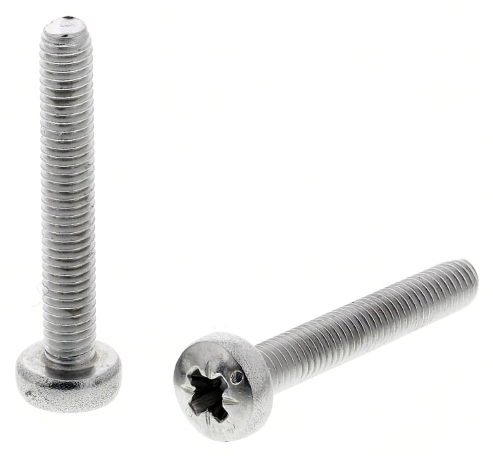 Tornillo de cabeza alomada con huella Pozi RS PRO M3 x 20.0mm, paso de rosca 0.50mm, de Acero Inoxidable