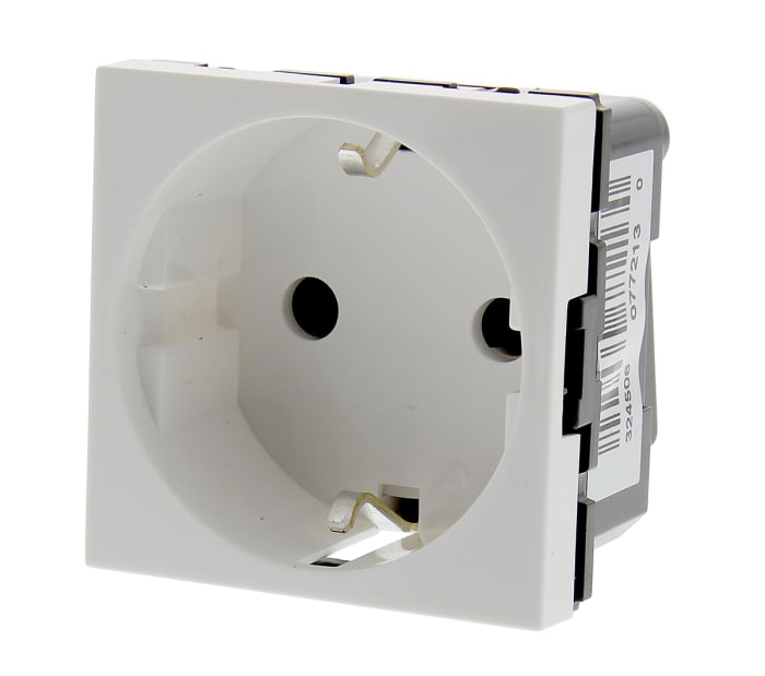 Prise électrique Legrand série Mosaïc  , Montage encastré, Type F - Schuko allemand, , IP20