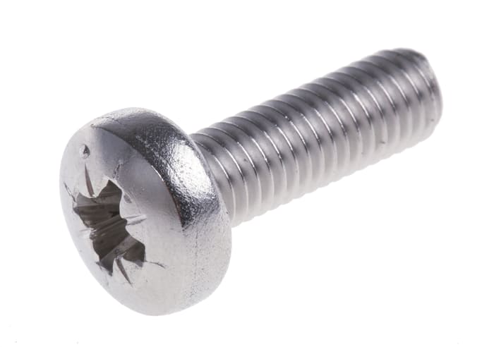 Tornillo de cabeza alomada con huella Pozi RS PRO M5 x 16.0mm, paso de rosca 0.80mm, de Acero Inoxidable
