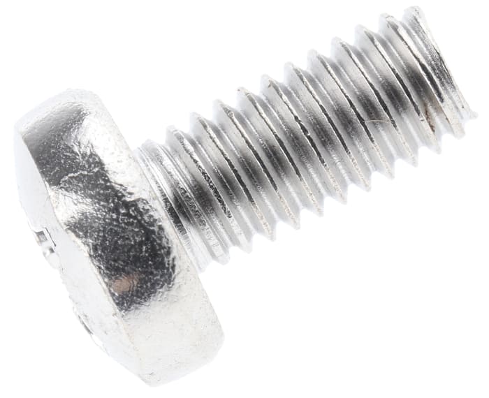 Tornillo de cabeza alomada con huella Pozi RS PRO M6 x 12.0mm, paso de rosca 1.0mm, de Acero Inoxidable