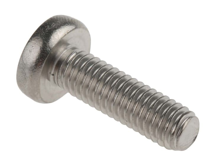 RS PRO Pozi M6 Pan A4 316 Stainless Steel Machine Screws DIN 7985 x 20.0mm