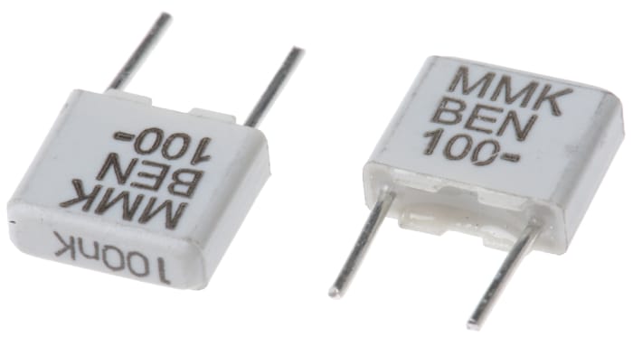 KEMET MMK Polyester Film Capacitor, 63 V ac, 100 V dc, ±10%, 100nF, Through Hole