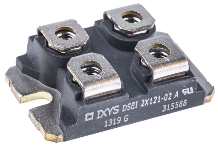 IXYS DSEI2X121-02A Diyot Modülü, İkili, Panele Monte, Anahtarlama, Yalıtılmış, 200V, 123A, 50ns, 12-Pinli