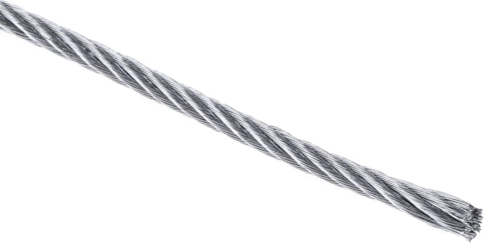 RS PRO, RS PRO Galvanised Metal Wire Rope, 75m, 192-957