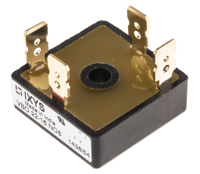 IXYS Bridge Rectifier Module, 17A, 1600V, 4-Pin