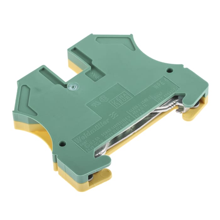 Weidmuller 1010200000 WPE Series Green/Yellow, 0.5 → 10mm², Single-Level, Screw Termination, ATEX
