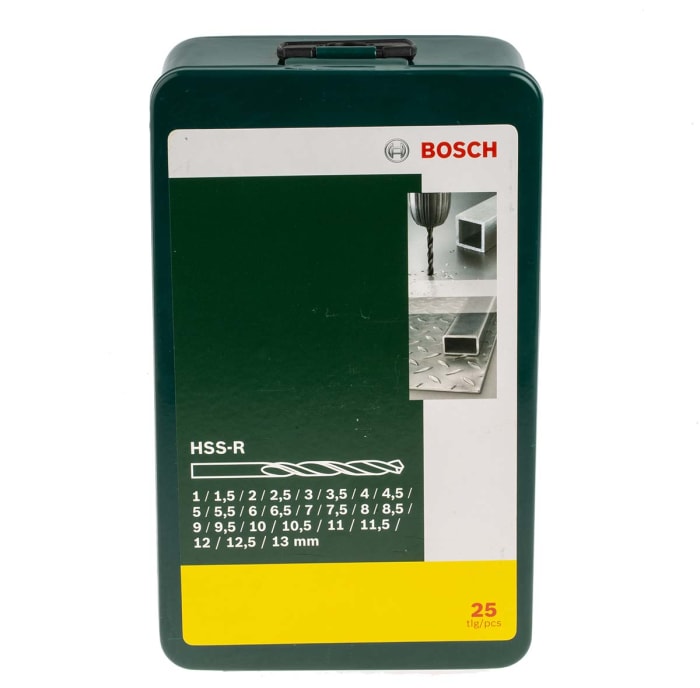 Juego de brocas helicoidales Bosch, HSS-R, de 25 piezas de 1mm → 13mm