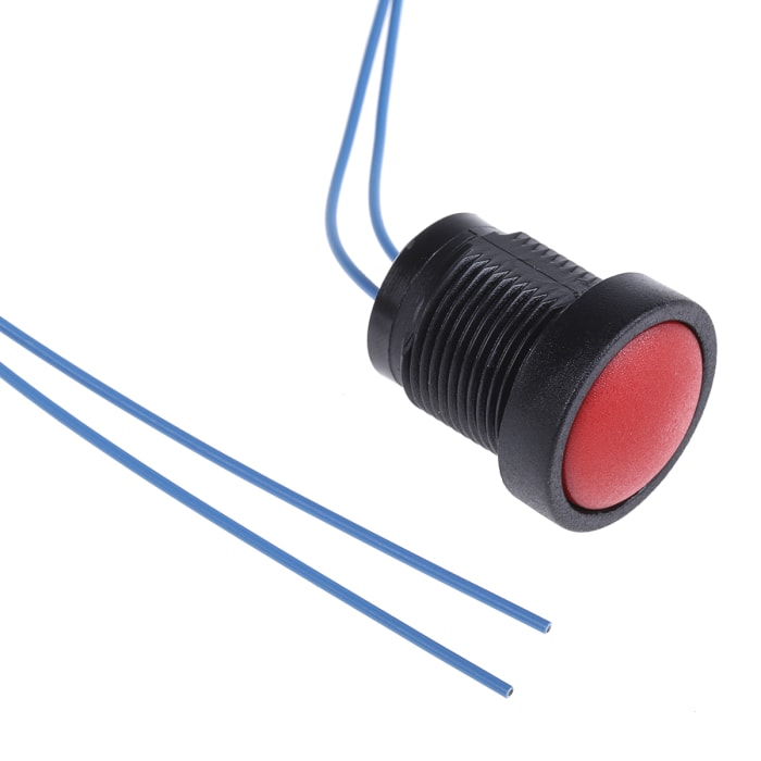 ITW Switches 49-59 Series Push Button Switch, Momentary, Panel Mount, 16mm Cutout, SPST, Clear LED, 250V ac, IP67