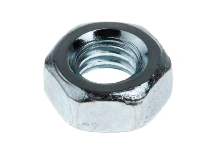 RS PRO, Zinc Plated Steel Hex Nut, DIN 934, M4