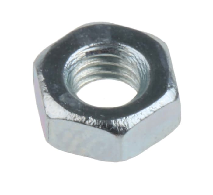 RS PRO, Bright Zinc Plated Steel Hex Nut, DIN 934, M3