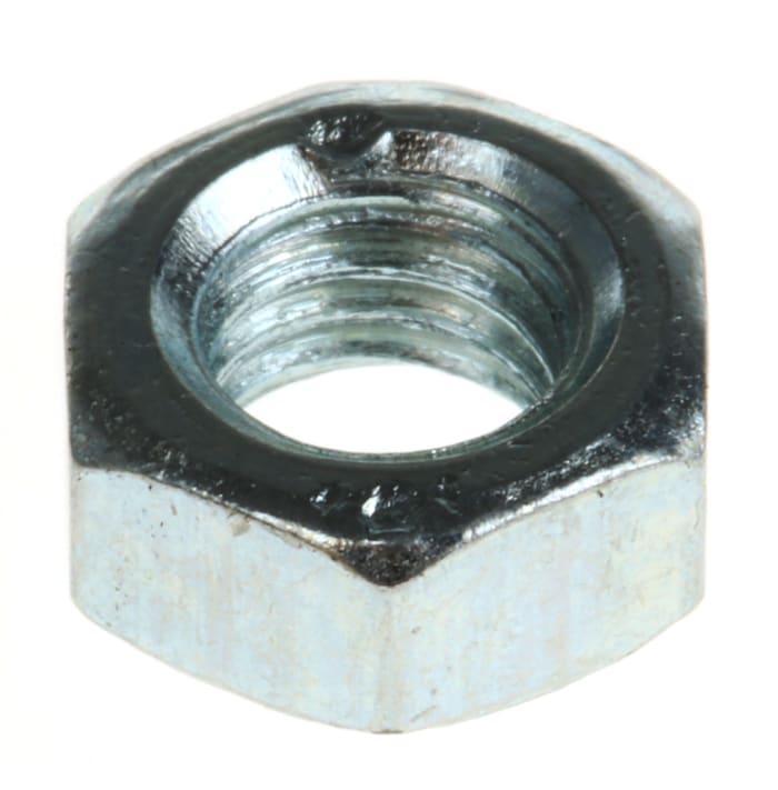 RS PRO, Bright Zinc Plated Steel Hex Nut, DIN 934, M5