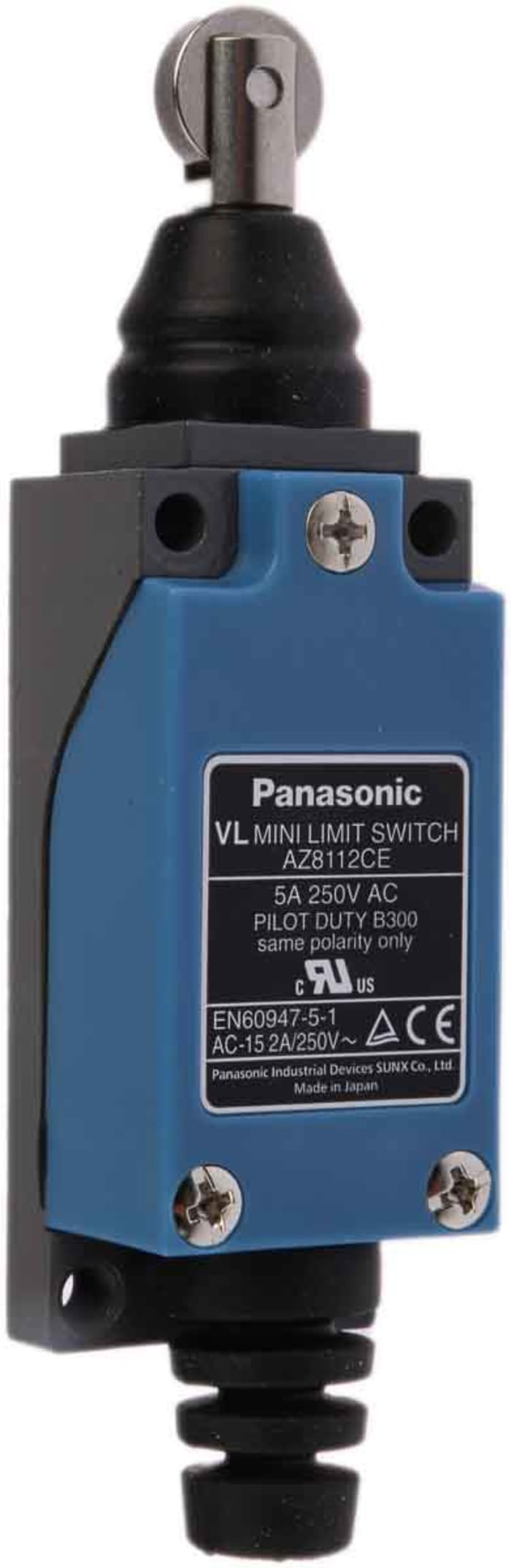 Panasonic AZ8 Series Plunger Limit Switch, NO/NC, IP64, DPST, 250V ac Max, 5A Max