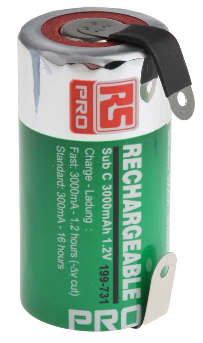 RS PRO RS PRO, 1.2V, SC, NiMH Rechargeable Battery, 3Ah