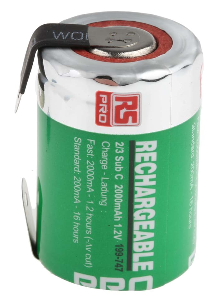RS PRO RS PRO, 1.2V, 2/3 SC, NiMH Rechargeable Battery, 2Ah