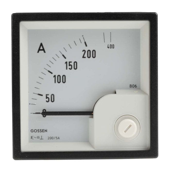 GILGEN Muller & Weigert Analogue Panel Ammeter 400A AC, 68mm x 68mm Moving Iron