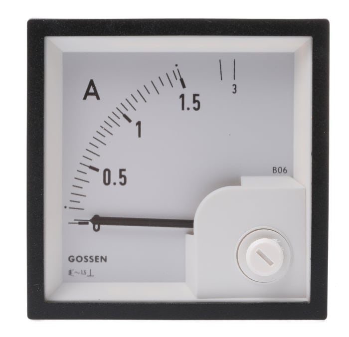 Ampèremètre analogique de panneau V c.a. GILGEN Muller &amp; Weigert, Echelle 3A, 68mm x 68mm