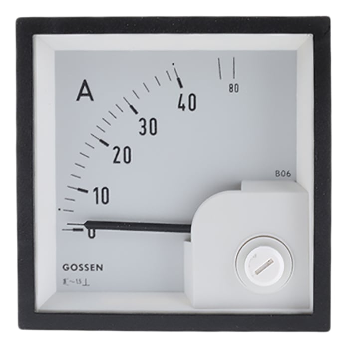 GILGEN Muller & Weigert Analogue Panel Ammeter 80A AC, 68mm x 68mm Moving Iron