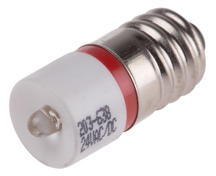 İndikatör/Sinyal LED Lamba, Lamba Boyutu: 10 mm, Kırmızı, E10, 24 V ac/dc, 10mm Çapında