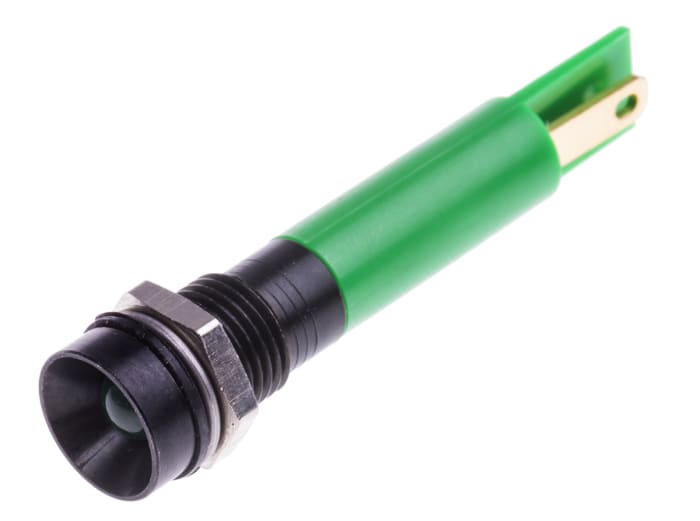RS PRO Green Panel Mount Indicator, 230V ac, 8mm Mounting Hole Size