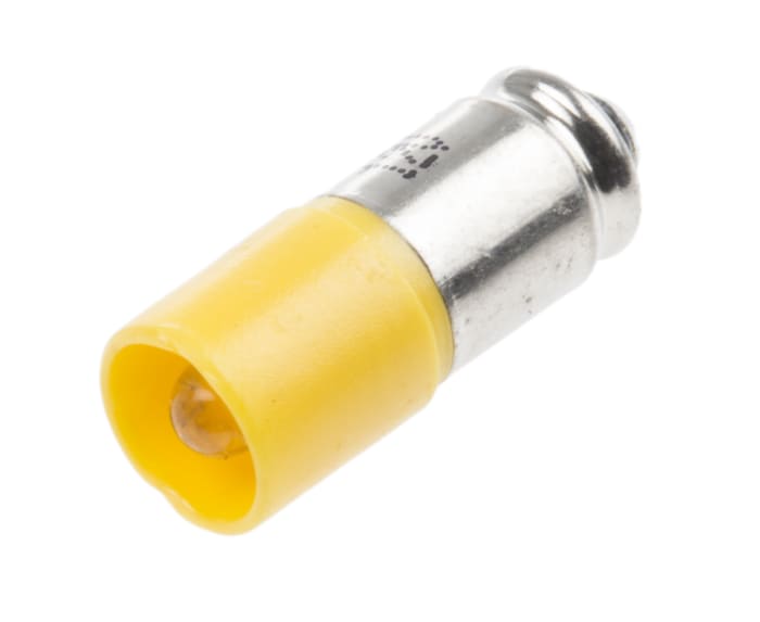 RS PRO Yellow LED Indicator Lamp, 12V ac/dc, Midget Groove Base, 6mm Diameter, 630mcd