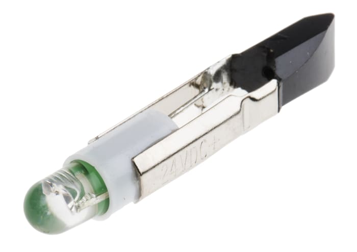 RS PRO Green LED Indicator Lamp, 24V ac/dc, Telephone Slide Base, 5.5mm Diameter, 2100mcd