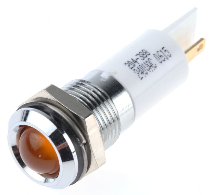 RS PRO RS PRO Orange Panel Mount Indicator 240V ac 14.5mm Mounting Hole Size Solder Tab Termination IP40 204 388 RS Components
