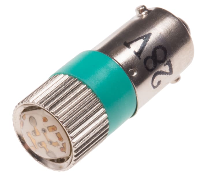RS PRO Green LED Reflector Bulb, BA9s Base, 10mm Diameter, 170/160mcd
