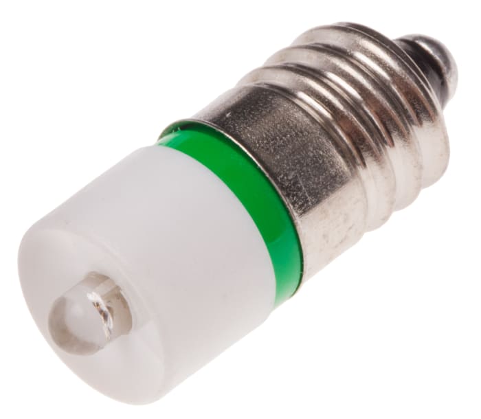 RS PRO Green Indicator Lamp Single Chip, 24 V ac/dc, E10 Base, 10 mm Diameter