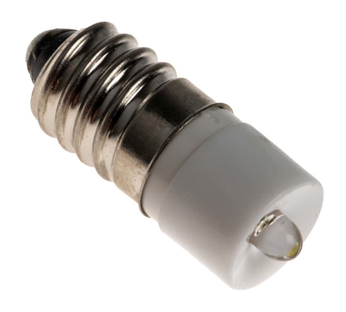 Voyant lumineux Blanc, culot E10, 24V c.a. / V c.c.