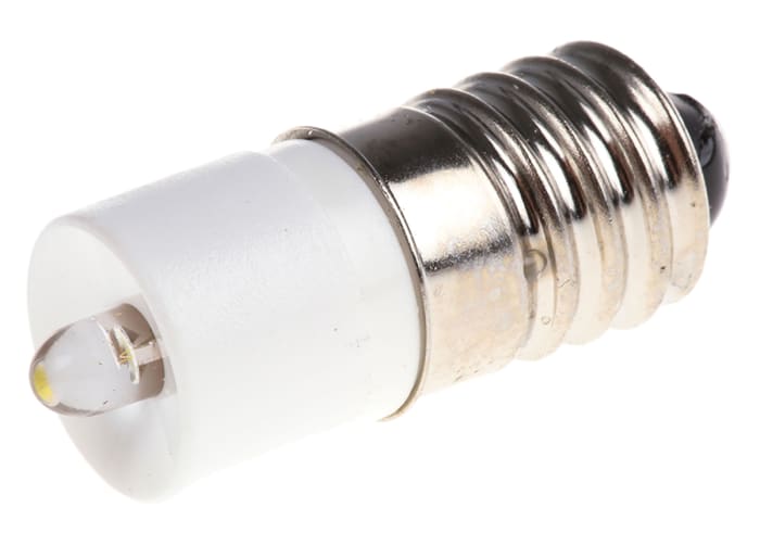 Lámpara de indicación RS PRO Blanco Chip Sencillo, 130 V ac, casquillo E10, Ø 10 mm